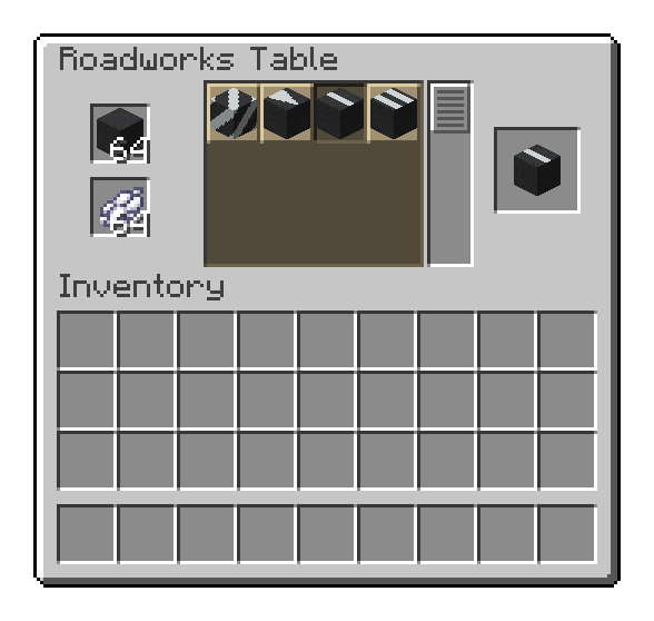 Roadworks table
