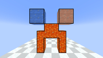Creeper face made of liquids!
