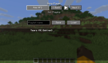 Song player menu with song