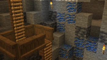 Lapis lazuli in a mine