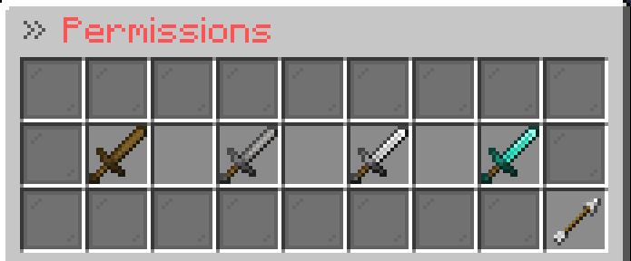 Permissions overview/edit menu