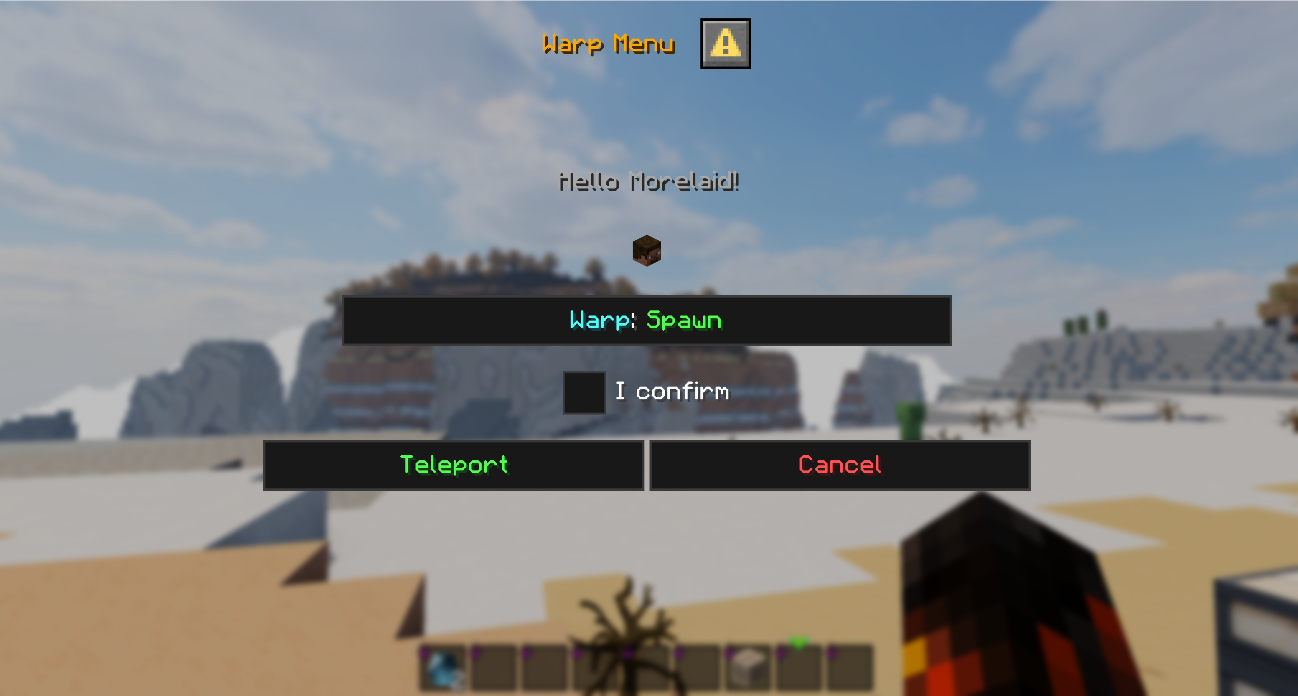 Warp menu
