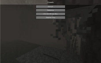 Presets menu