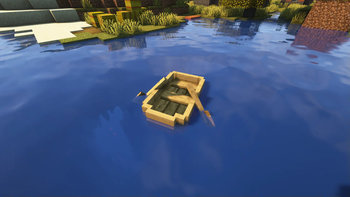 Oak boat in the water