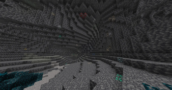 a normal cave with metallics arts