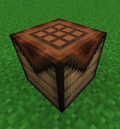 The crafting table with the pack