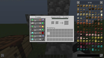 Weaponsmith villager updated trades