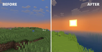 BEFORE AND AFTHER THE TEXTUREPACK