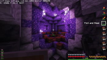 flint and steel (custom hotbar/status bars)