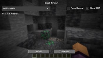 Block Finder Menu
