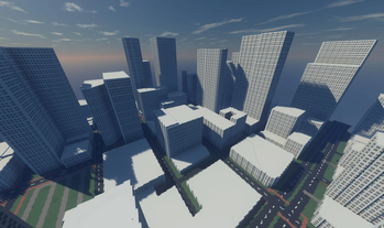 Dense city generated by McOSM