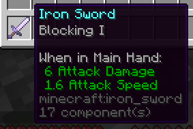 Iron Sword with Blocking I Enchantment