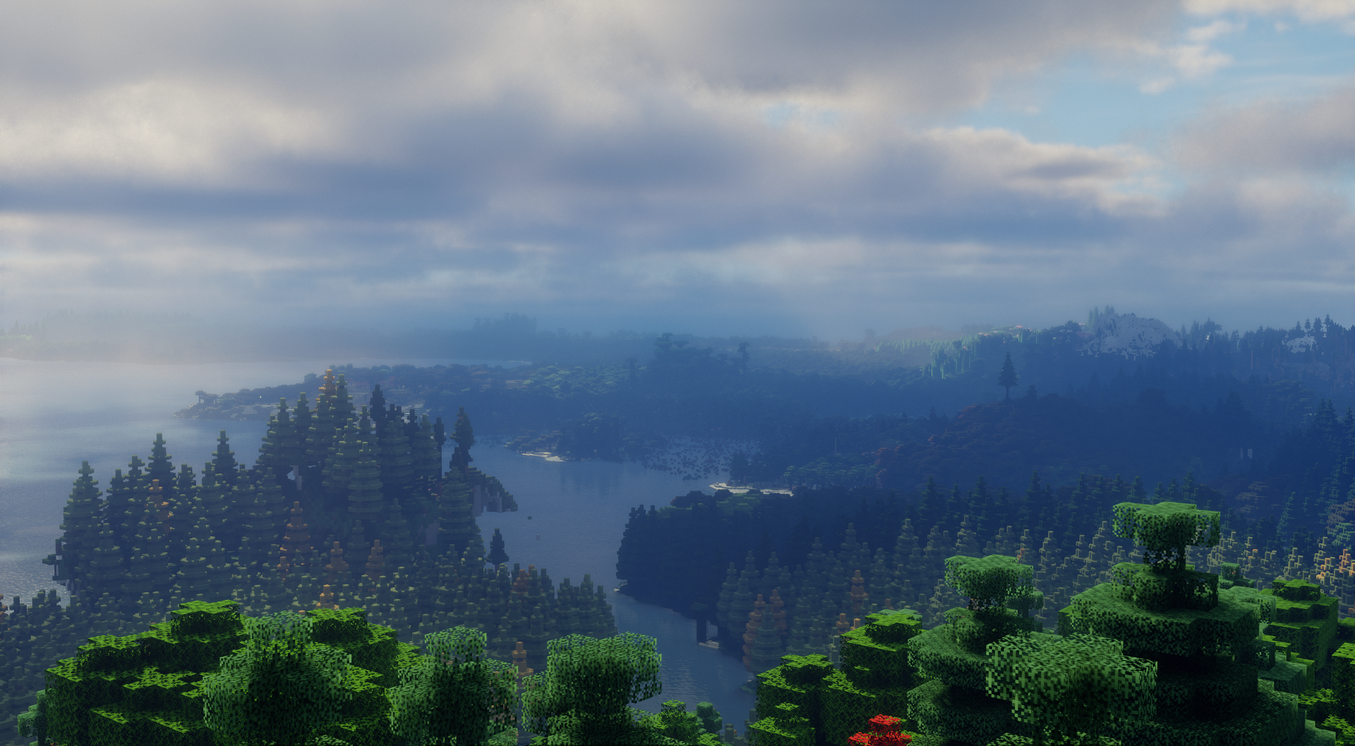 128 chunk render distance most likely
