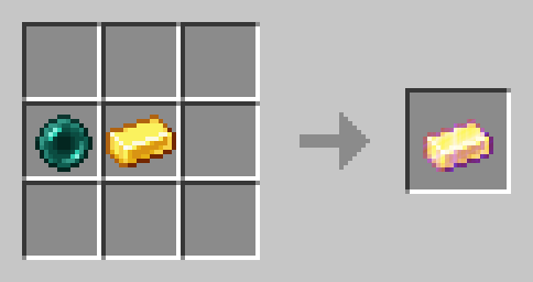 Image Displaying how to Craft an Ender Warp with a Gold Ingot and an Ender Pearl