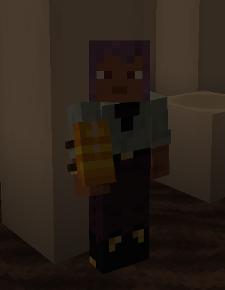 An image of a player with a gold arm guard equipped.