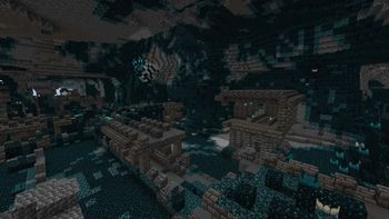 Sculk bats in an ancient city