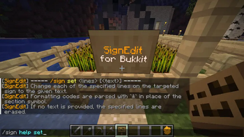 SignEdit for Bukkit v1.15 – /sign help