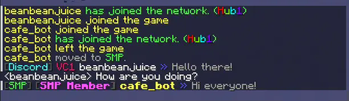 This is what chat would look like in a hub server.