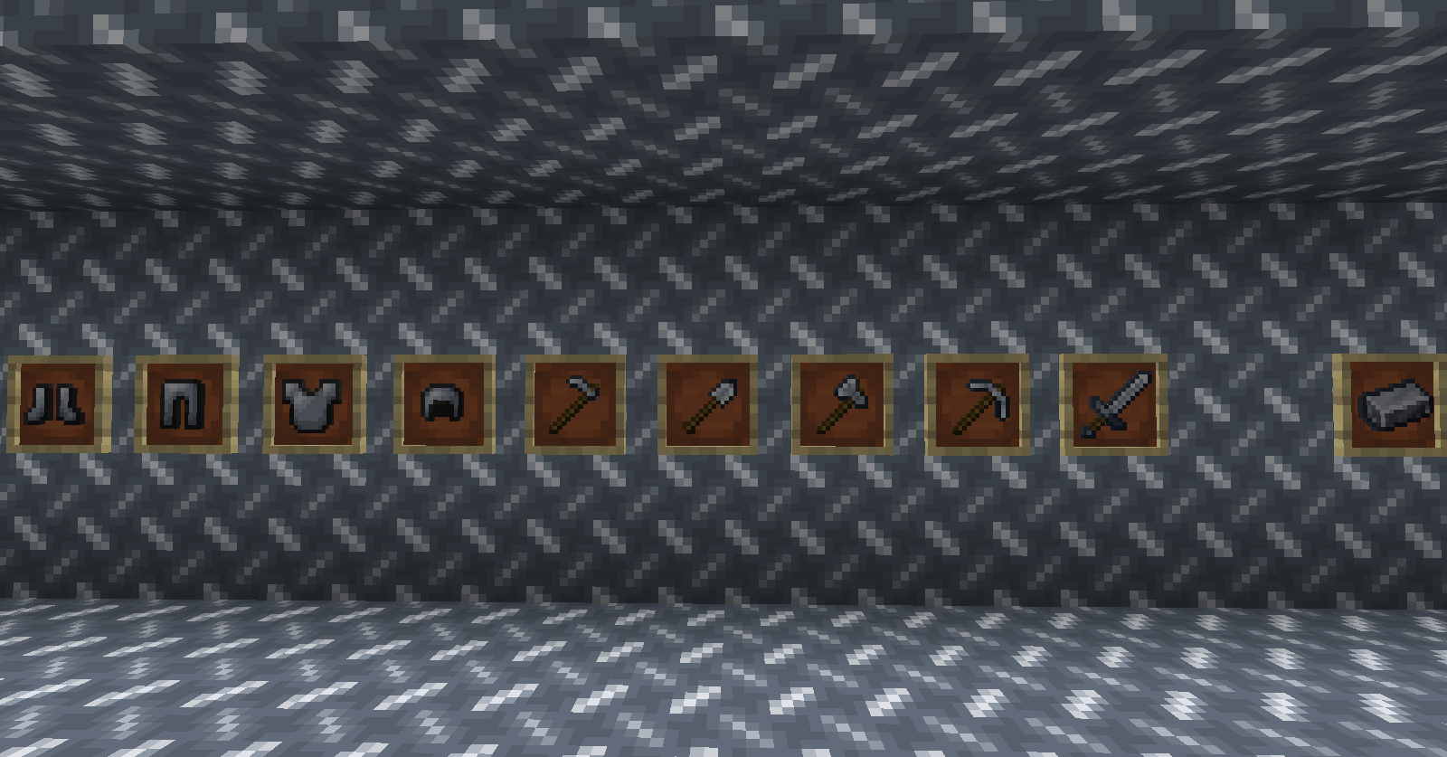 All the steel tools, armor, and the ingot that this mod adds