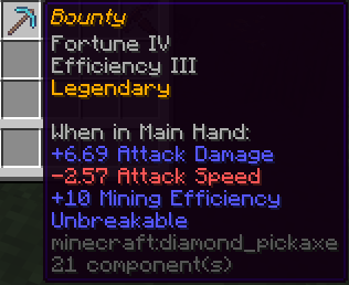 Legendary Diamond Pickaxe - Bounty