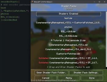 Reorder Shaders!