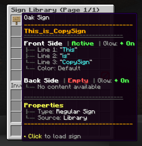 Copied Sign Data