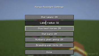 Settings screen