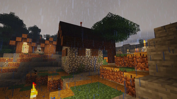 Rain in village