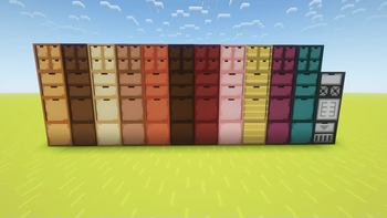 All the drawer blocks in the mod