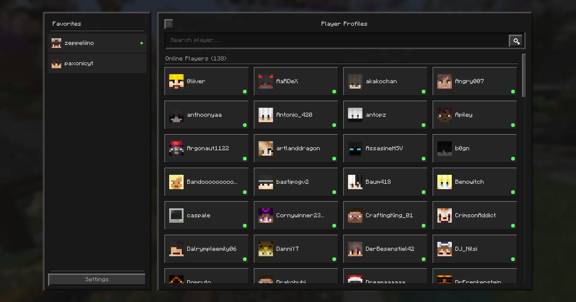 Main Menu