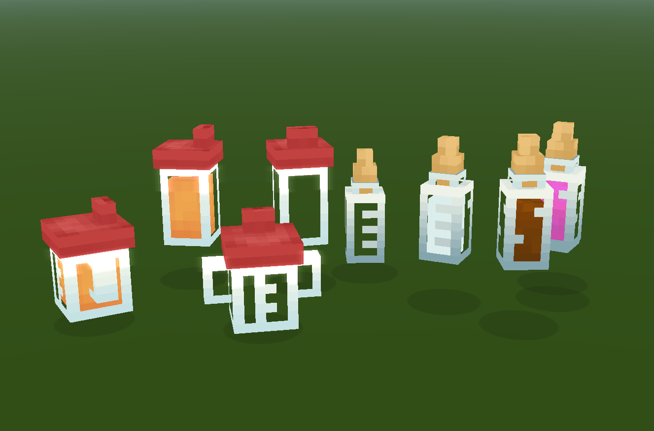 Picture of all bottle models on the ground