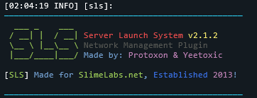 SLS console startup message