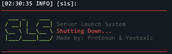 SLS console shutdown message
