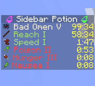 Sidebar Potion display