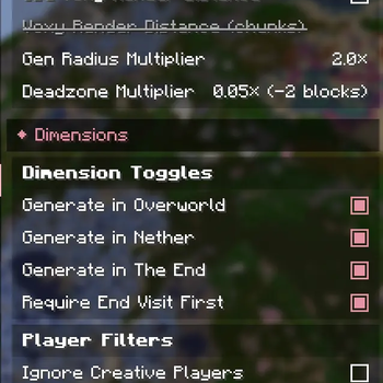 Voxy integration! Algorithm settings, dimension settings, etc. 