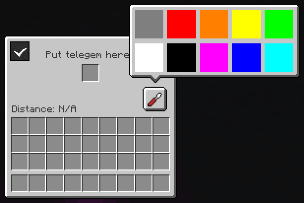 Teleporter UI with color picker open