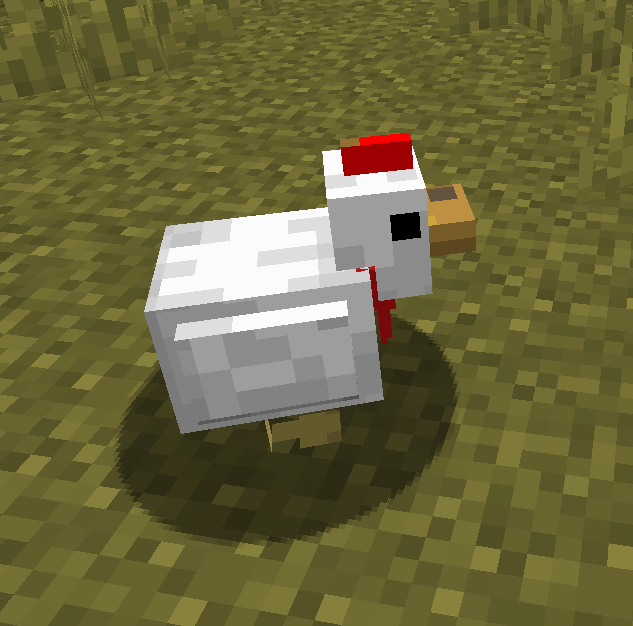 chicken with tie from top