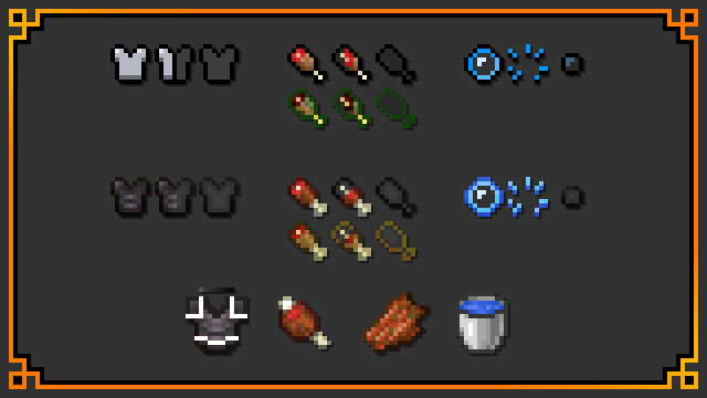 Chestplate, Meat & Bubble Icons Showcase