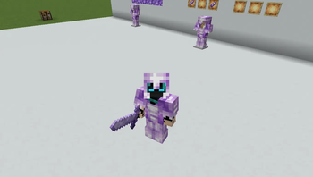 First person amethyst armor with sword