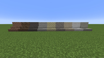 Brick types with slab and stair variants