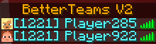 Tablist with Teamnames