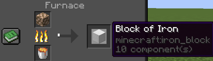 Raw Iron Block being Smelted