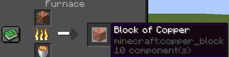 Raw Copper Block being Smelted