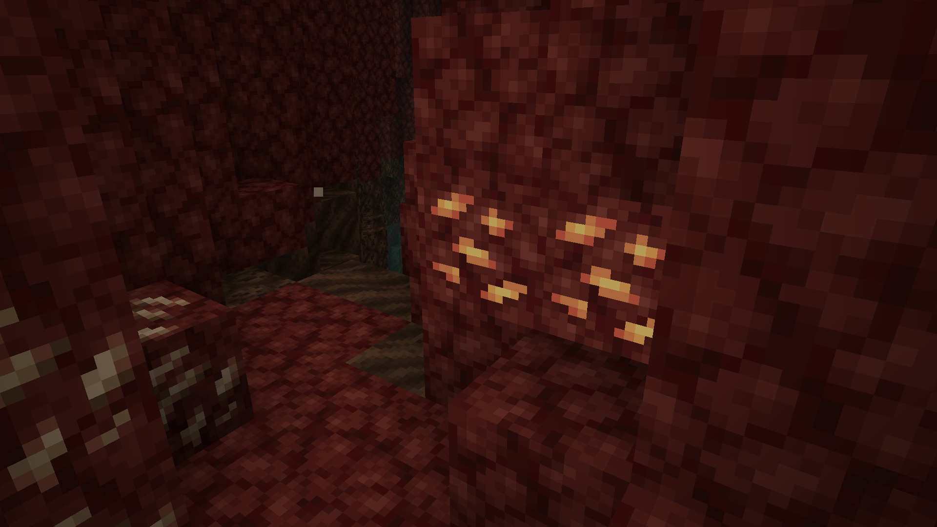 Nether Yellow Phosphor Ore in a cave.
