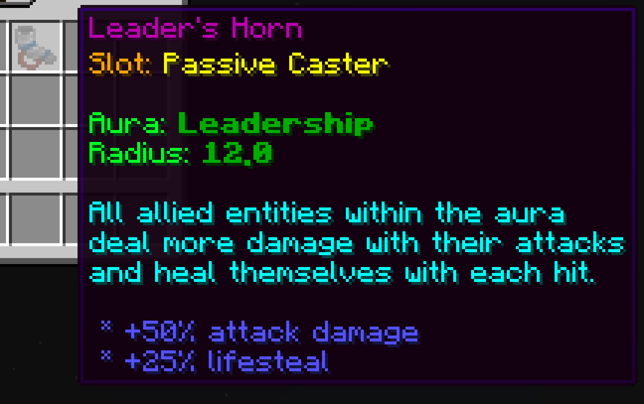 An example of aura caster item
