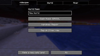 World Creation Menu