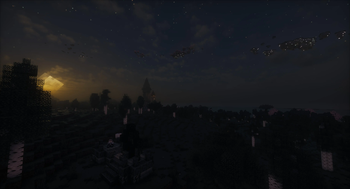 Evening with a mountain tower