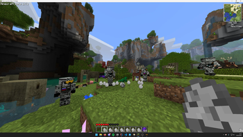 Bunch of entities from various mods spawned using the spawn eggs