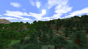 Spruce and regular forest sunrise (vanilla)