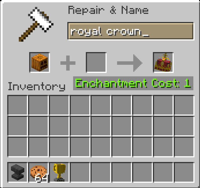 renaming carved pumpkin to royal crown